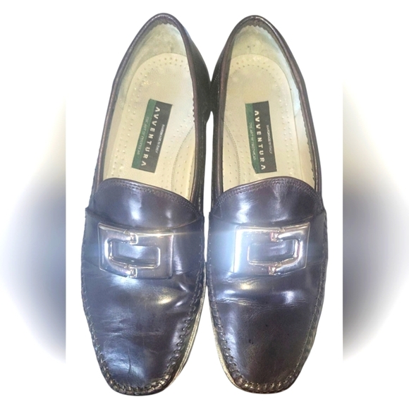 Avventura Lorenzo Banfi Black Men's Handmade In Italy Loafers with Silver Buckle - Picture 1 of 8